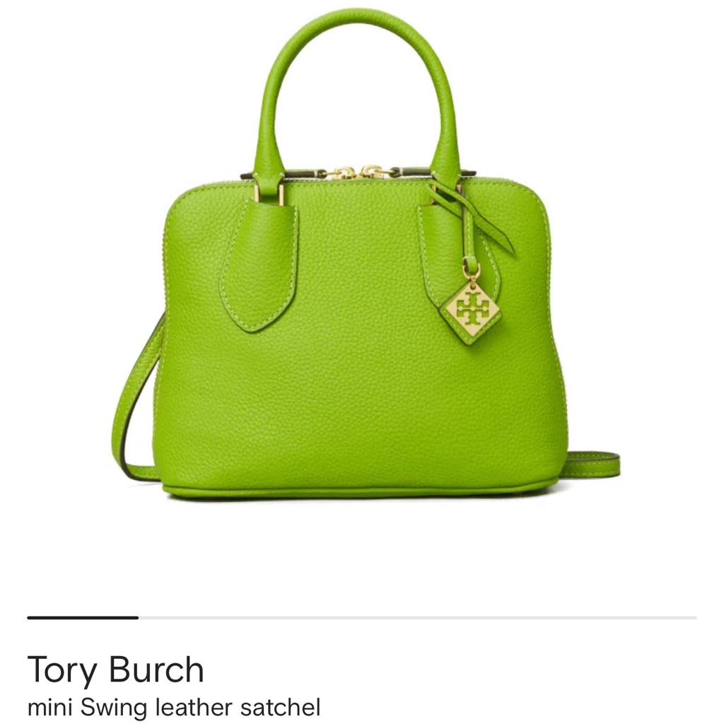 Tory Burch Matcha Green Leather Satchel
